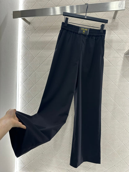 Logo Wide-Leg Wool Trousers