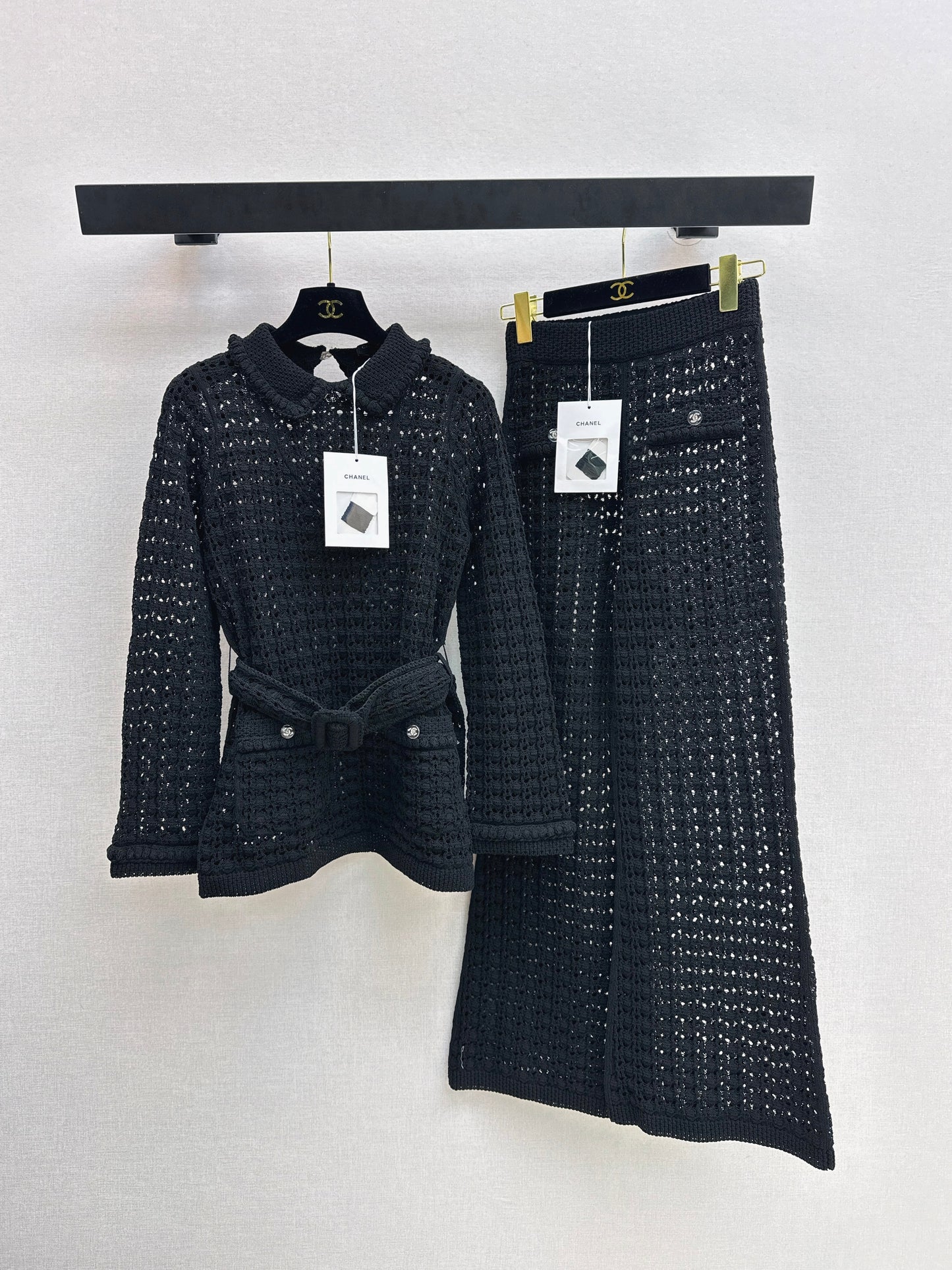 Located openwork knit top