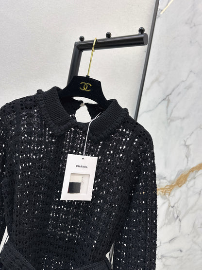 Located openwork knit top