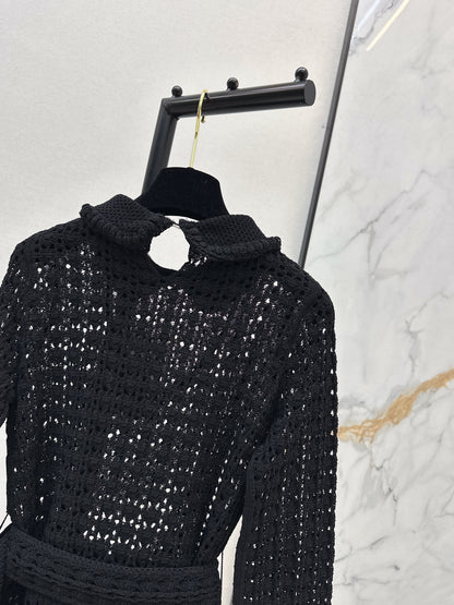 Located openwork knit top