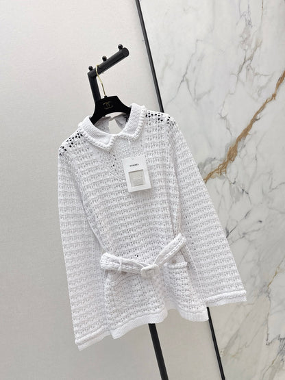 Located openwork knit top