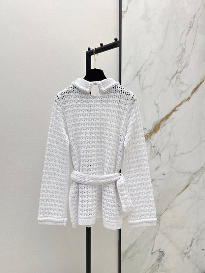 Located openwork knit top
