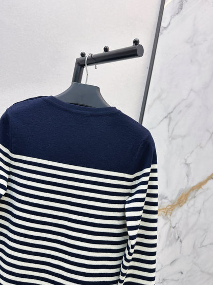 Navy Blue Striped Shirt