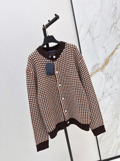 Houndstooth Knit Cardigan