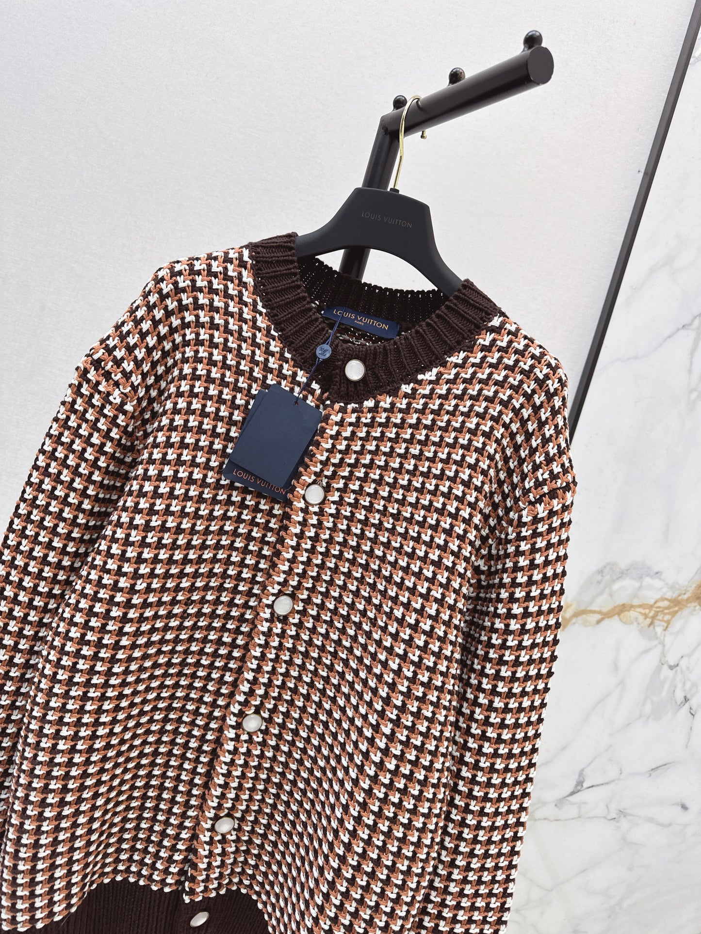 Houndstooth Knit Cardigan