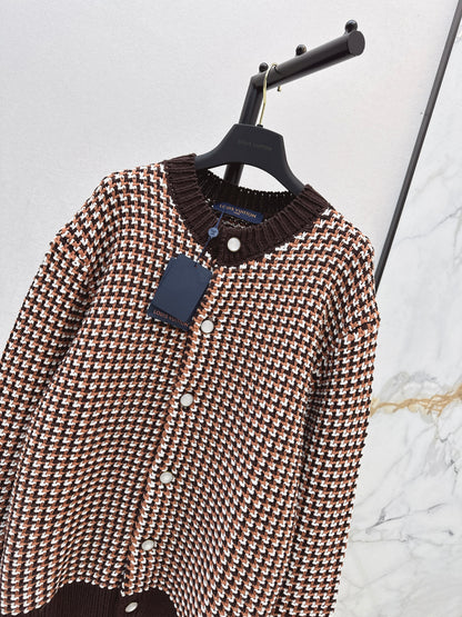 Houndstooth Knit Cardigan