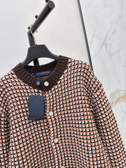 Houndstooth Knit Cardigan