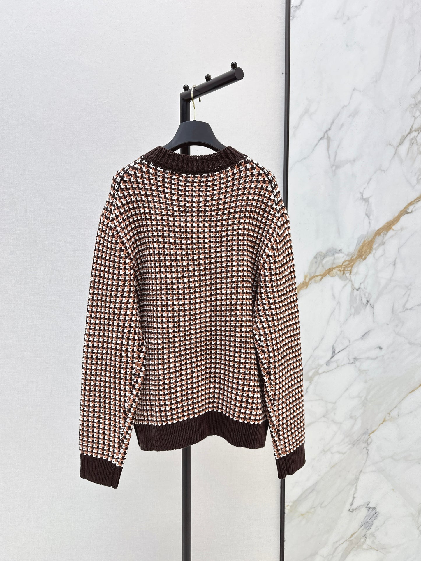 Houndstooth Knit Cardigan
