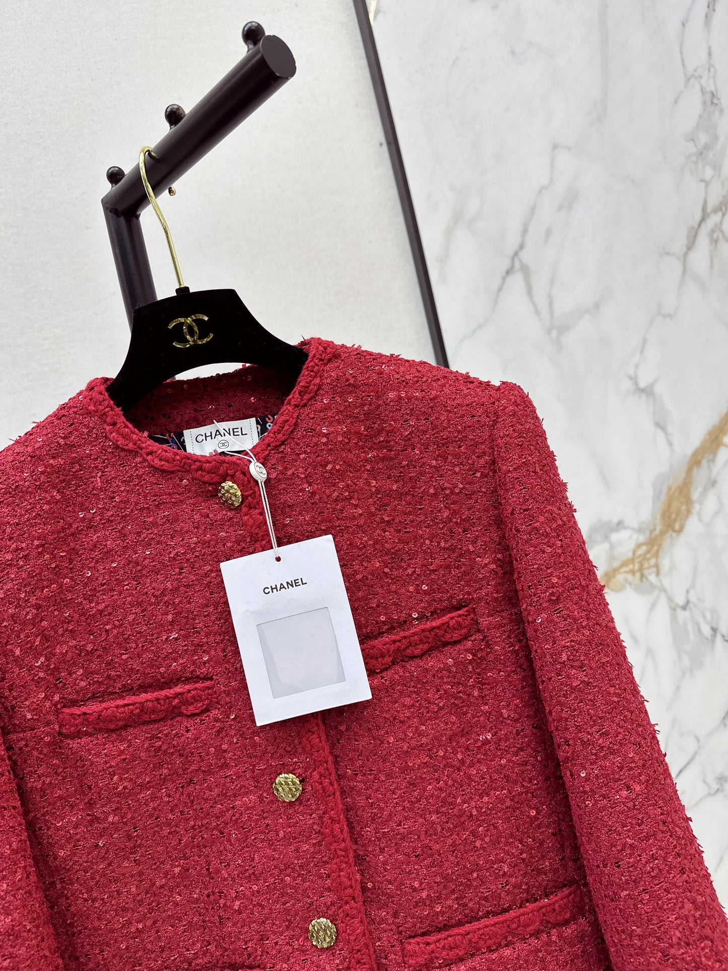 Lapel-front, four-pocket woven jacket