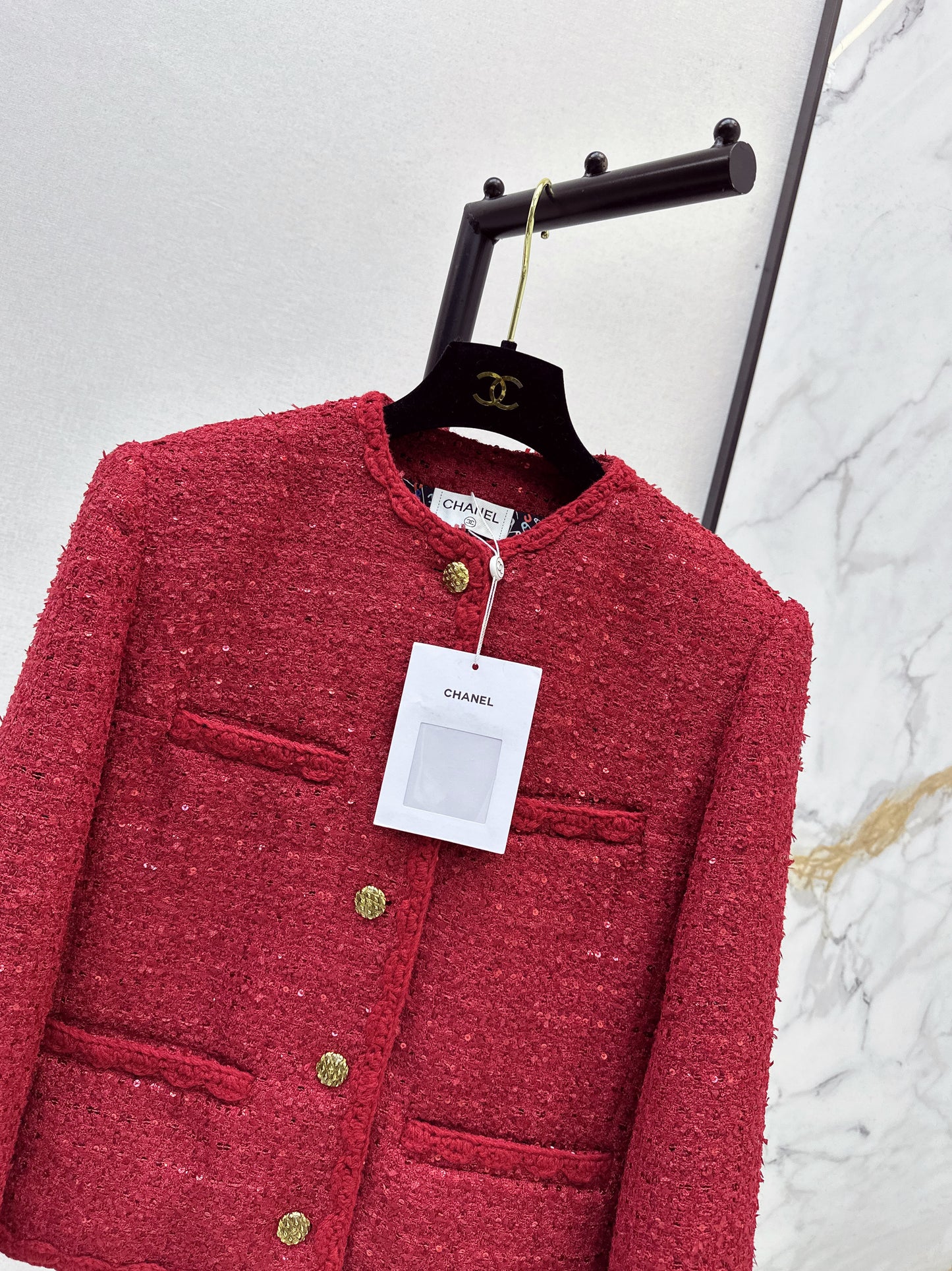 Lapel-front, four-pocket woven jacket