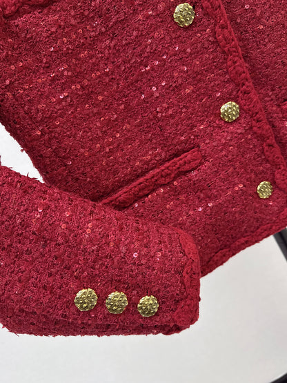 Lapel-front, four-pocket woven jacket