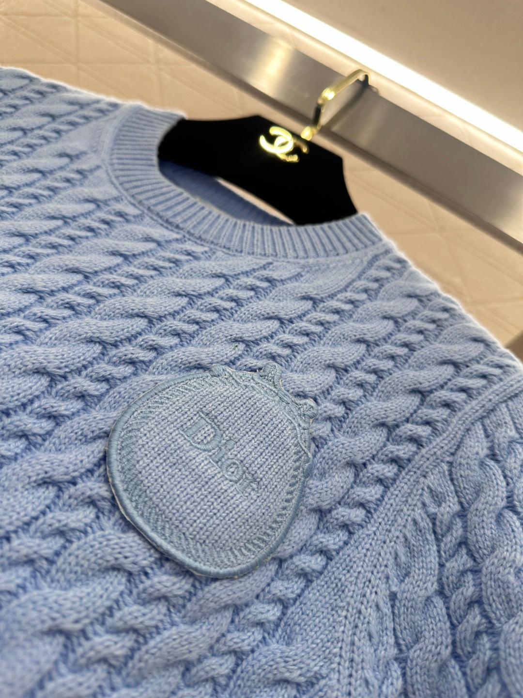 Cable Knit Short-Sleeve T-Shirt