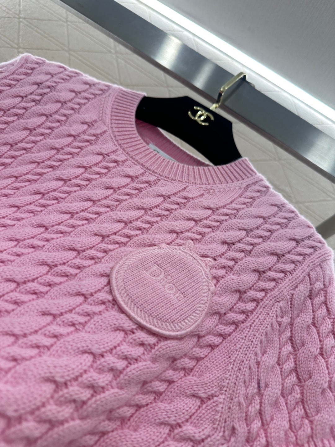 Cable Knit Short-Sleeve T-Shirt