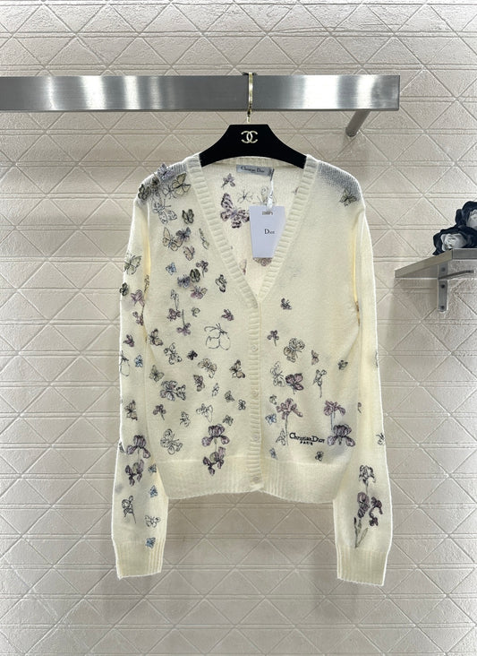 Butterfly Embroidered Cardigan