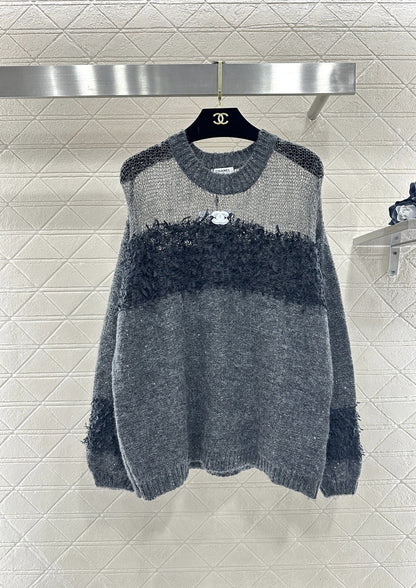 Sheer Patchwork Sweater