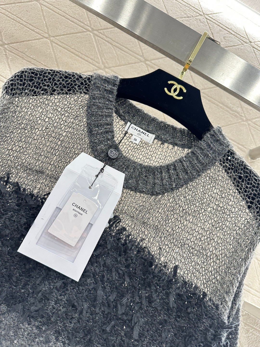 Sheer Patchwork Sweater