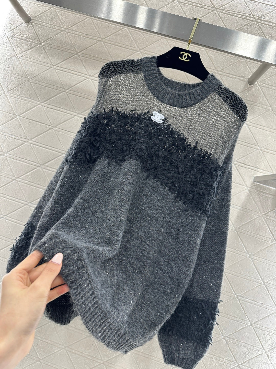 Sheer Patchwork Sweater