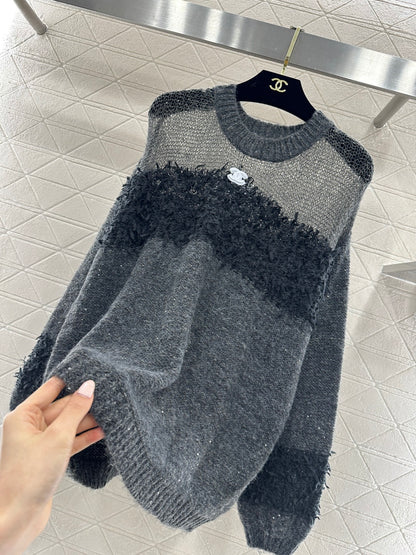 Sheer Patchwork Sweater