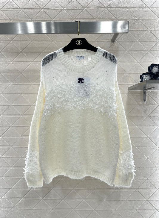 Sheer Patchwork Sweater