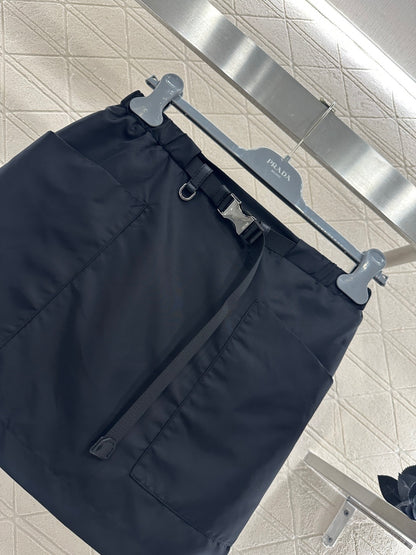 Belted Pocket Workwear Skirt