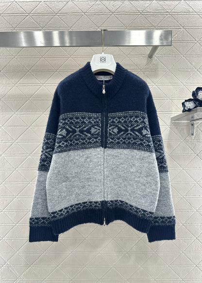 Color-blocked Knit Cardigan