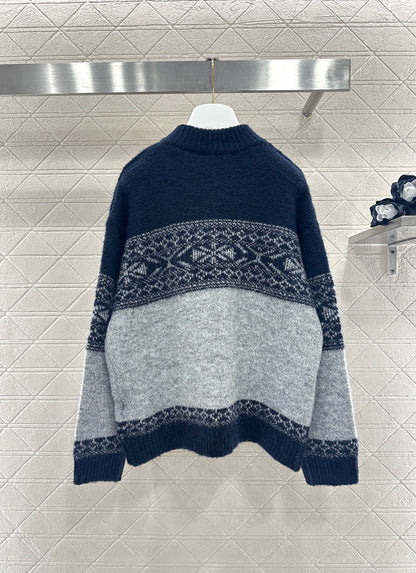Color-blocked Knit Cardigan