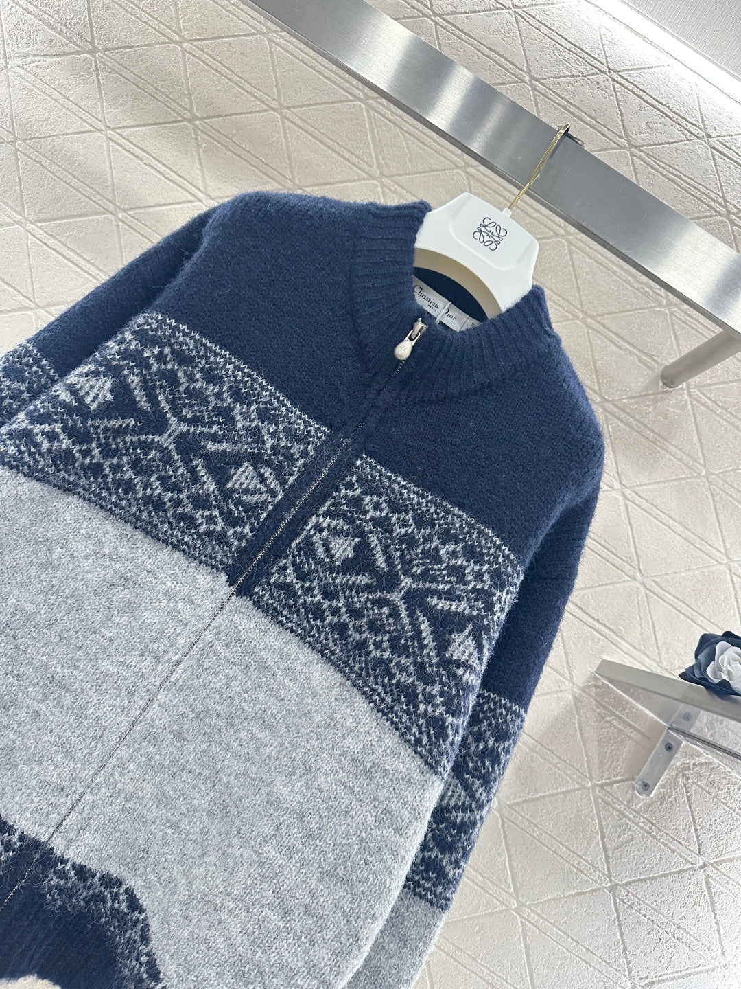Color-blocked Knit Cardigan