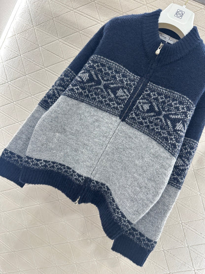 Color-blocked Knit Cardigan