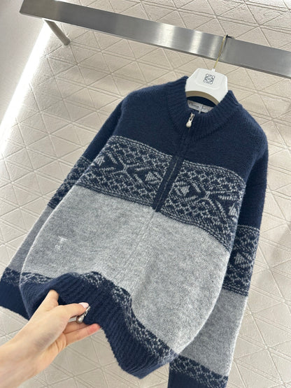 Color-blocked Knit Cardigan