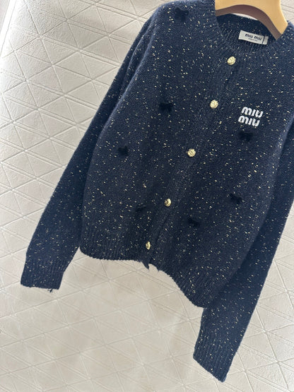 3D Bow Dotted Knit Cardigan
