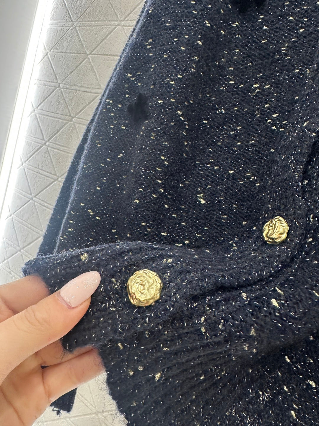 3D Bow Dotted Knit Cardigan