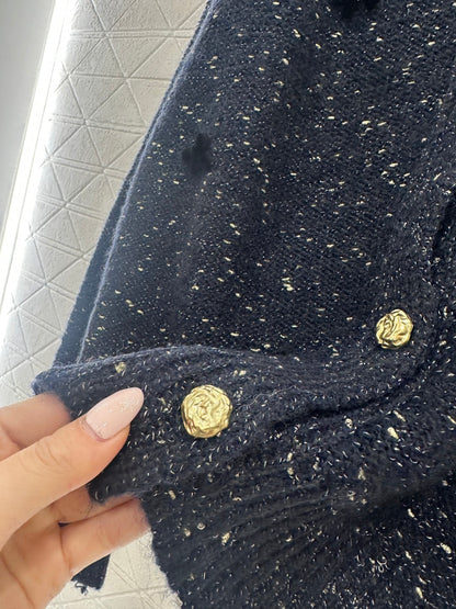 3D Bow Dotted Knit Cardigan