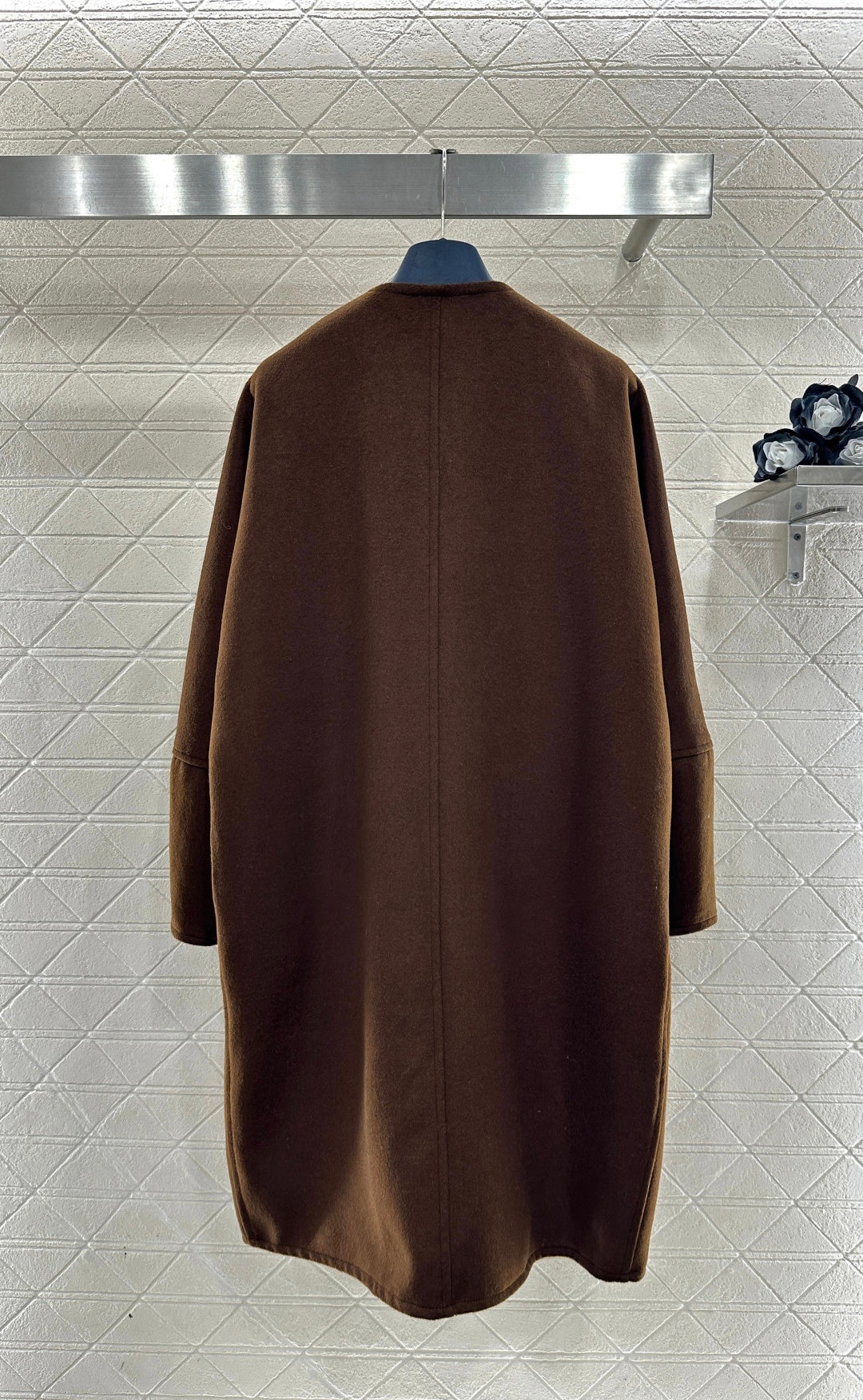 Asymmetrical Bow-Tie Leather Cord Coat
