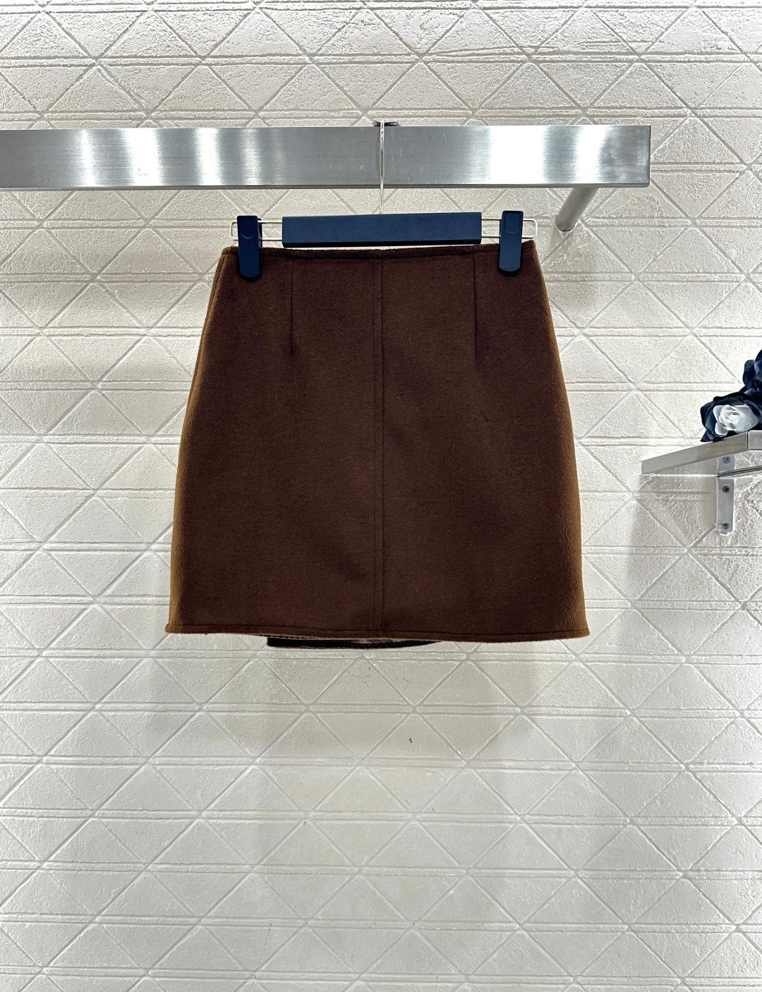 Leather cord midi skirt
