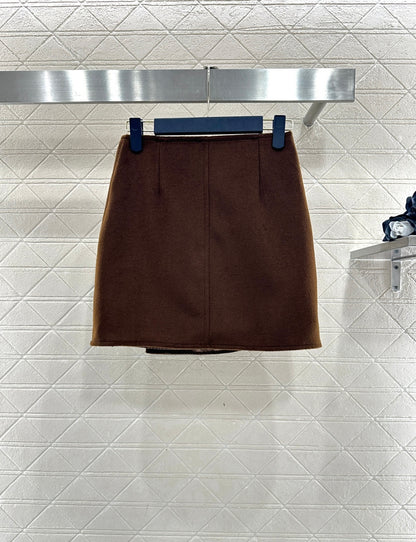 Leather cord midi skirt