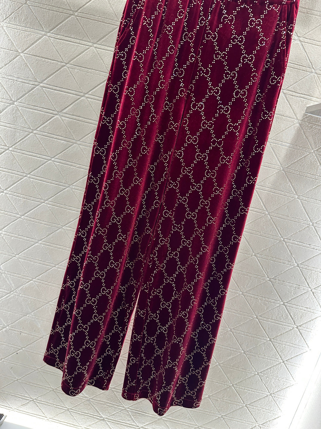 Silk Velvet Rhinestone Trousers