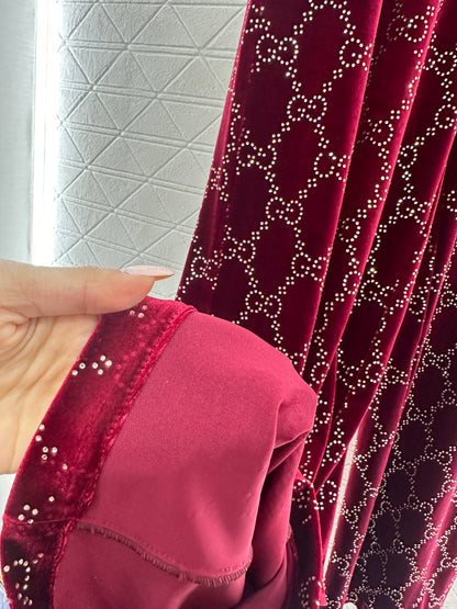 Silk Velvet Rhinestone Trousers