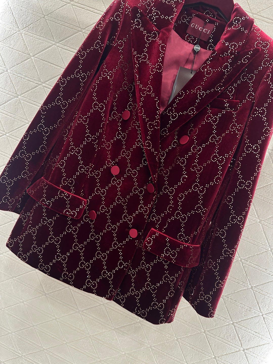 Silk Velvet Rhinestone Suit Jacket