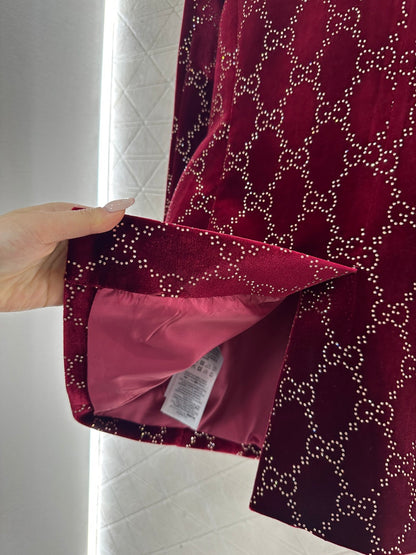 Silk Velvet Rhinestone Suit Jacket