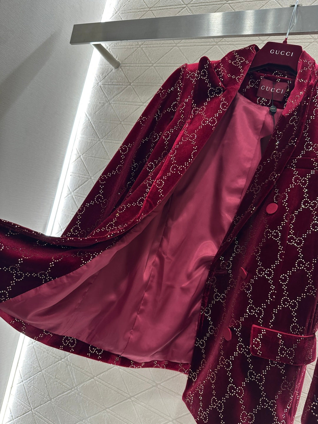 Silk Velvet Rhinestone Suit Jacket