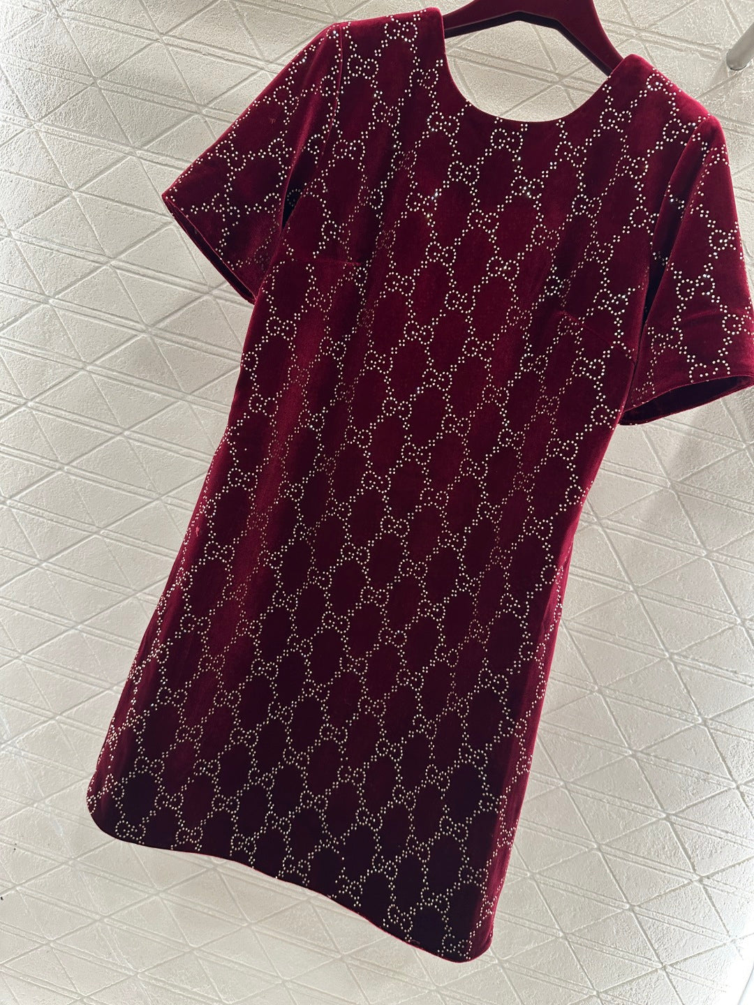 Silk Velvet Rhinestone Dress