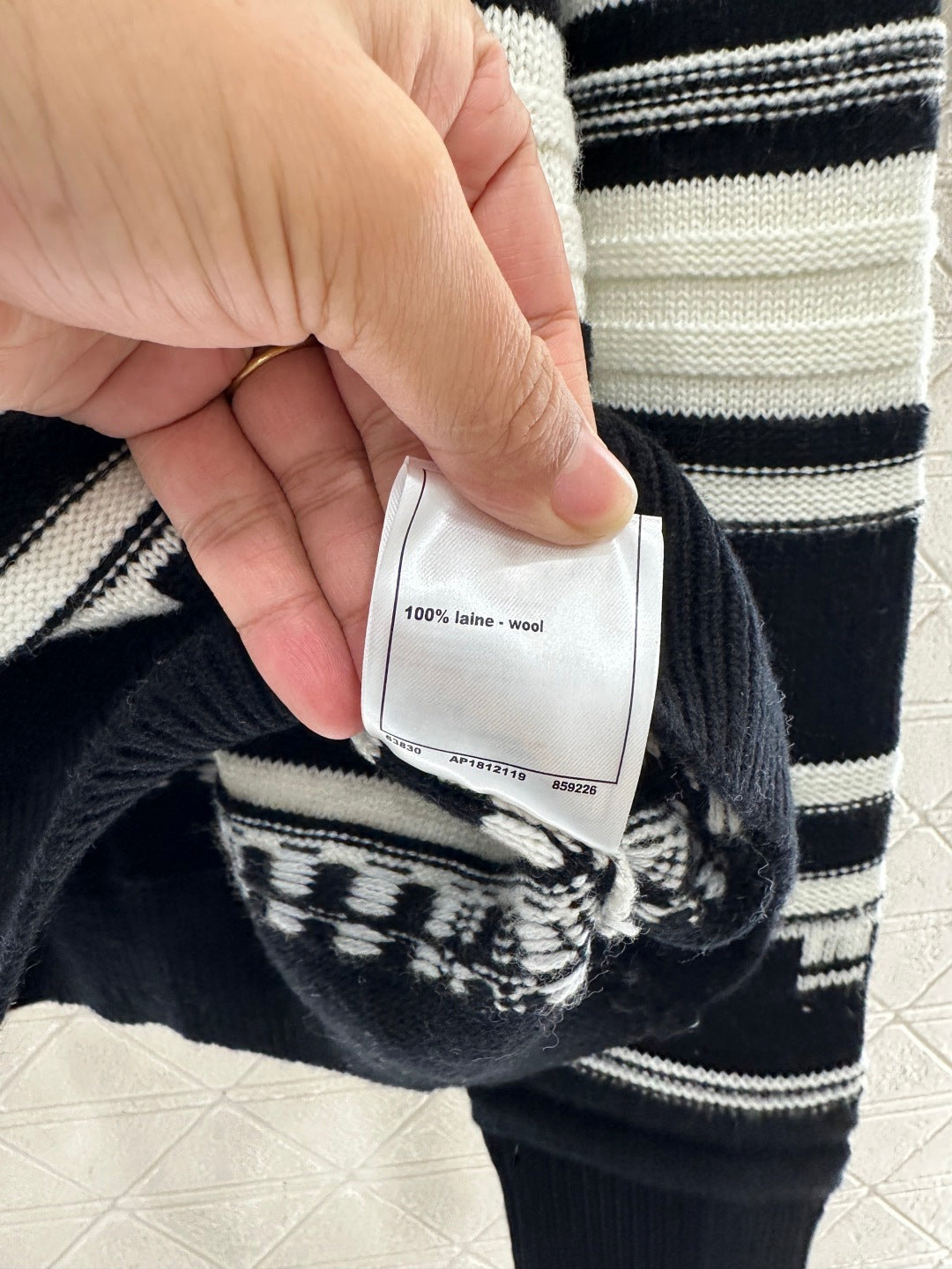 Striped Plush Letter Knit Sweater