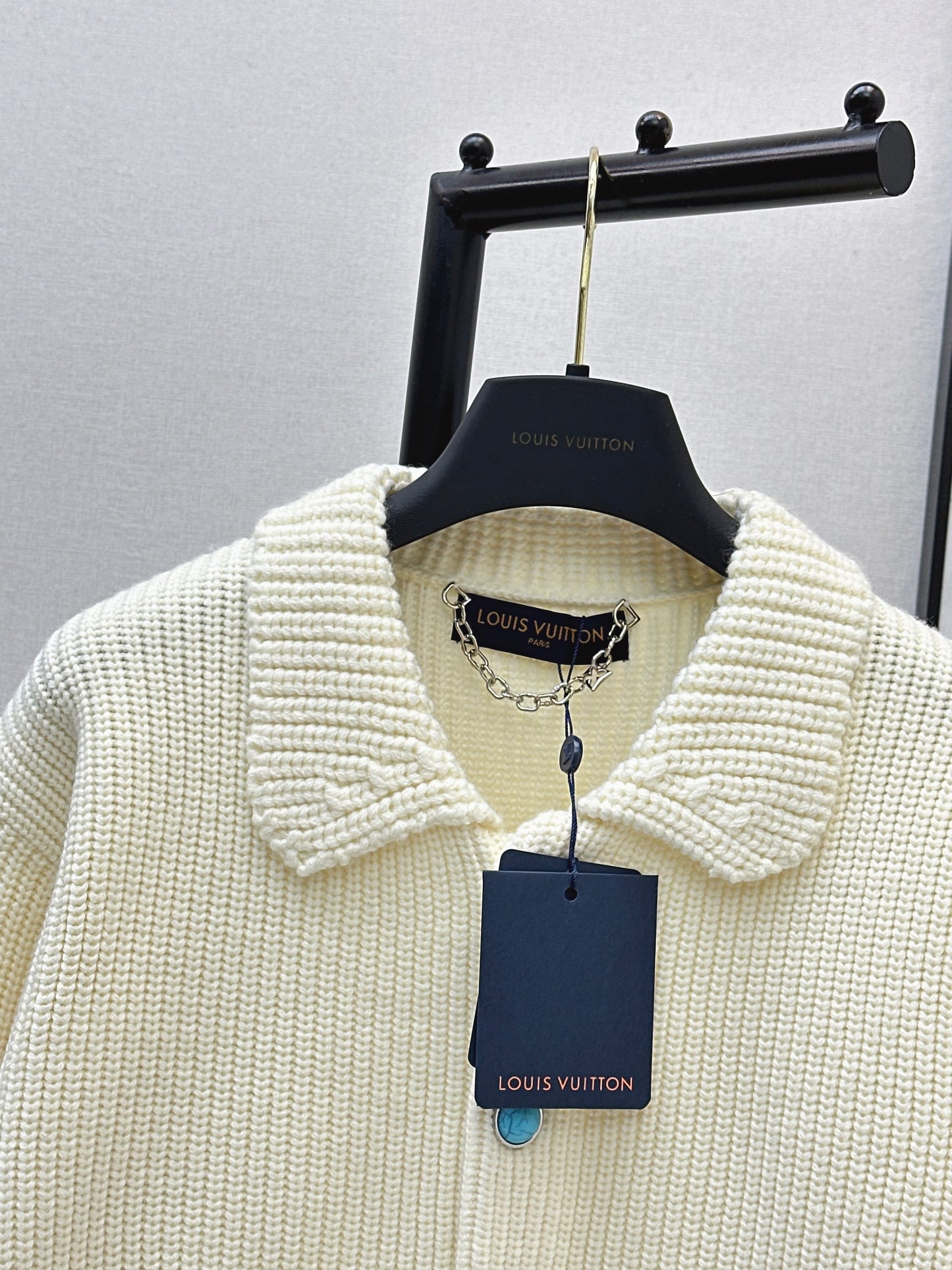Colorful button-trimmed cardigan