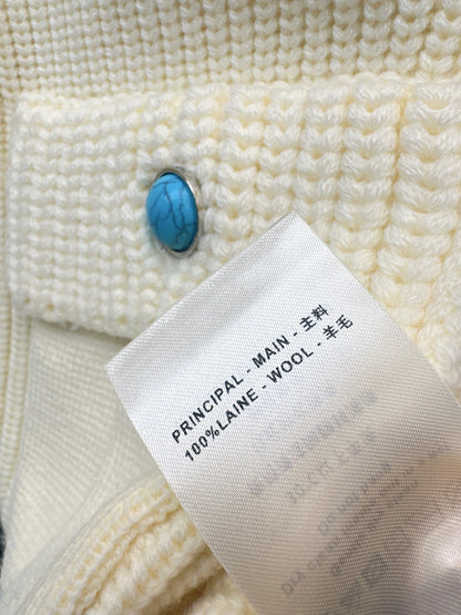Colorful button-trimmed cardigan