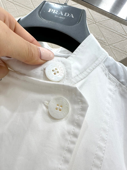 Stand Collar Deconstructed Shirt Dress