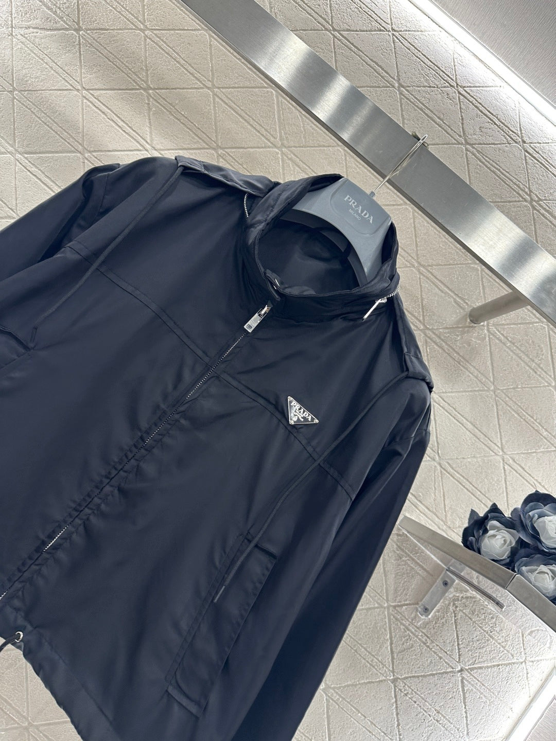 Drawstring Zipper Jacket
