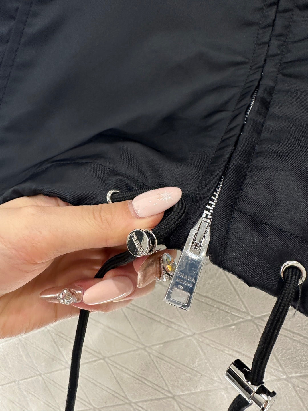 Drawstring Zipper Jacket