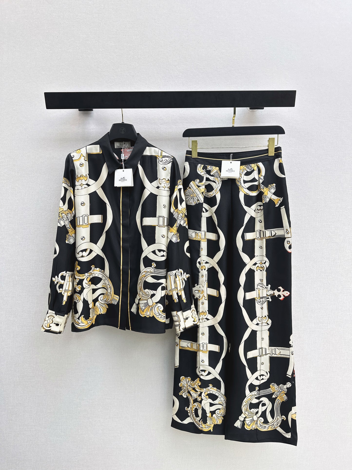 Silk Wide-Leg Straight-Leg Pants