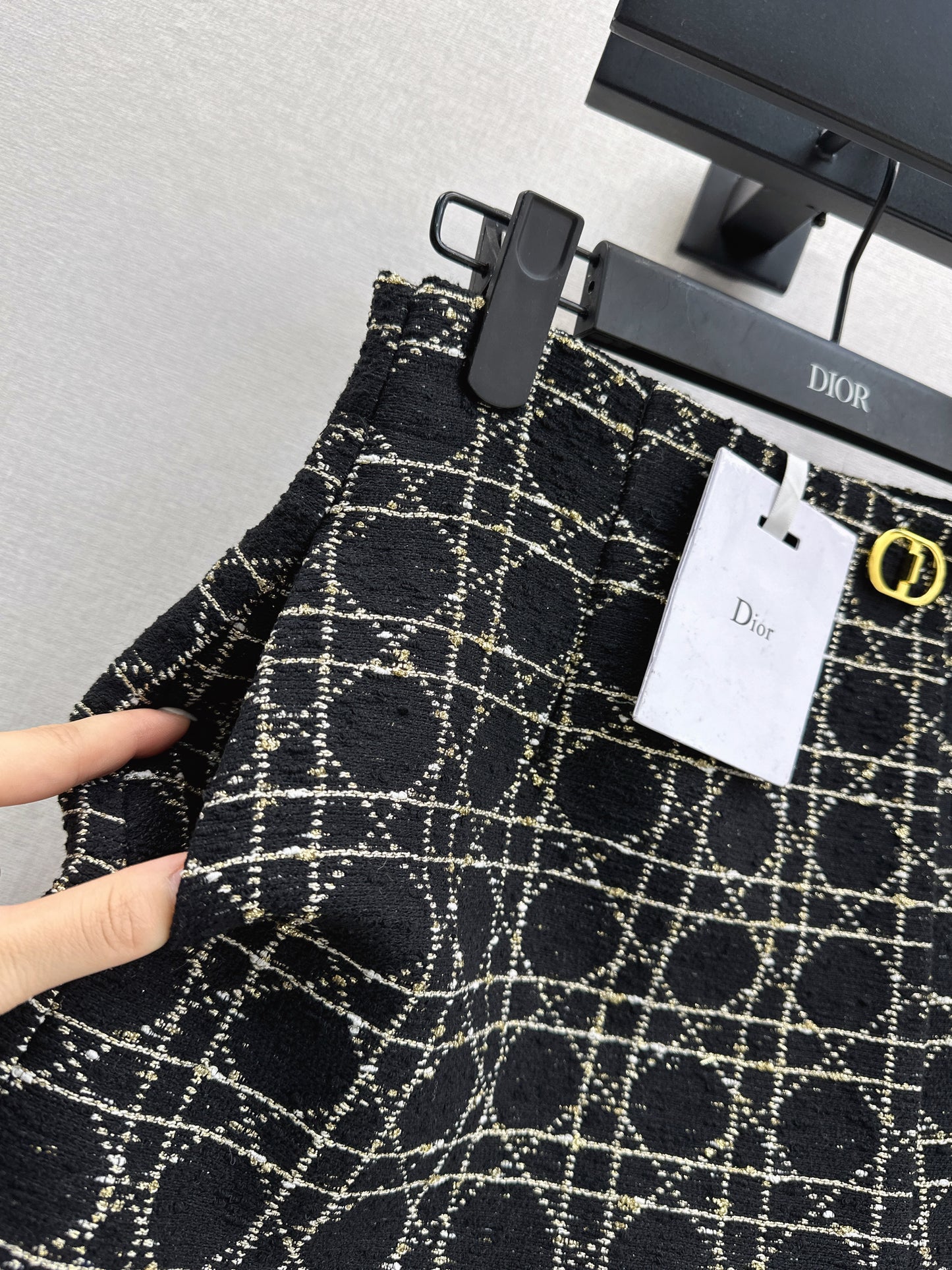 Canvas-patterned shorts skirt
