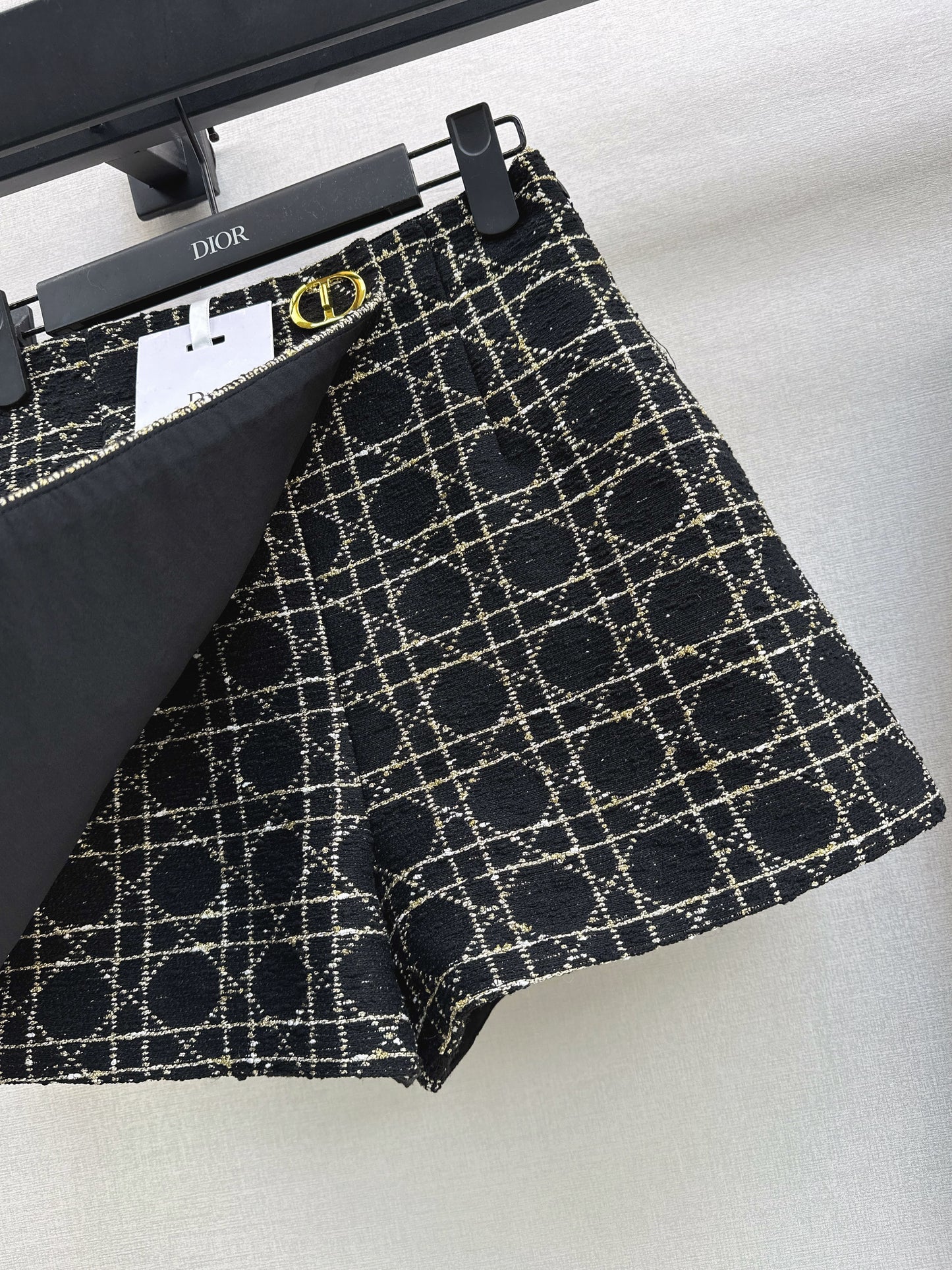 Canvas-patterned shorts skirt